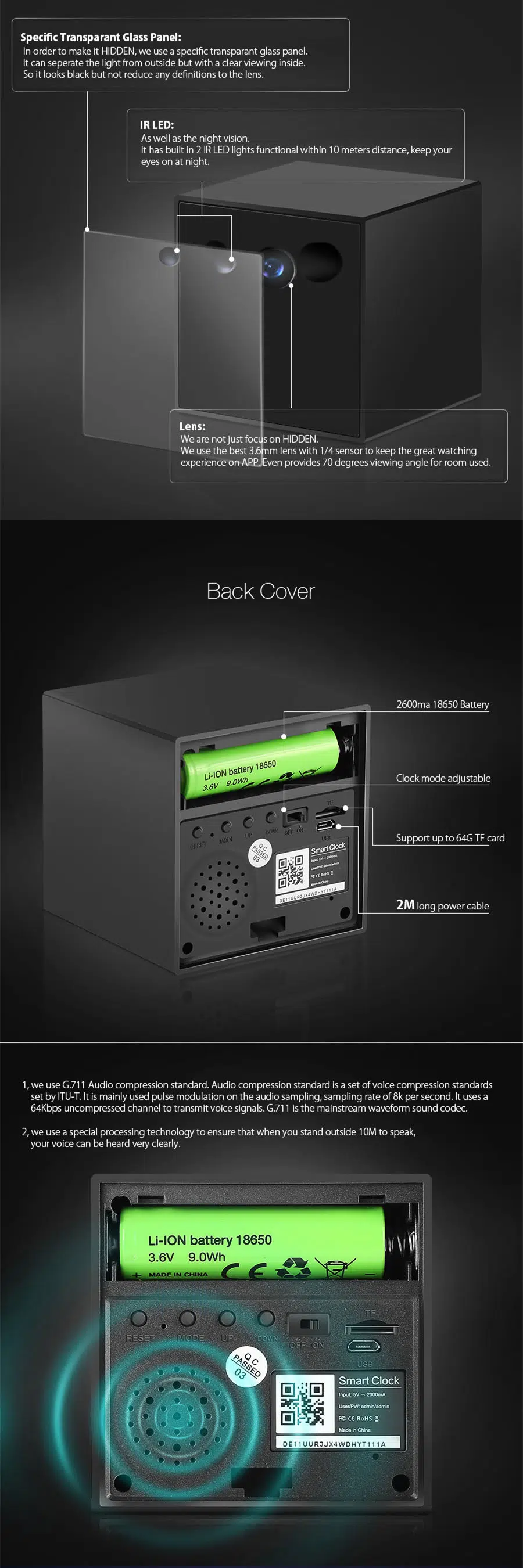 多功能喇叭時鐘攝影機